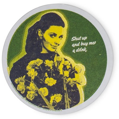 Toynk Single Retro Cork Drink Coaster - Shut Up And Buy Me A Drink