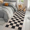 Modern Checkerboard Area Rug Thin Washable Rug Non Slip, Soft Non Shedding Carpet - 3 of 4