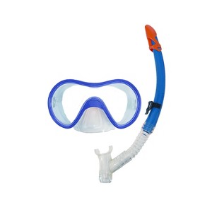 Swim Way 2pc Expedition Swimming Mask and Dry Snorkel Set - Small - Blue - 1 of 1