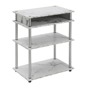 Breighton Home Designs2Go No Tools Printer Stand with Shelves in White Faux Marble - 1 of 4