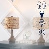 Set of 2 21" Theodore Rustic Farmhouse Handwoven Rattan/Resin Table Lamps (Includes LED Light Bulb) Brown Wood Finish - JONATHAN Y: Boho Style - image 3 of 4