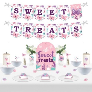 Big Dot of Happiness Beautiful Butterfly - DIY Floral Baby Shower or Birthday Party Sweet Treats Signs - Snack Bar Decorations Kit - 50 Pieces - 1 of 4