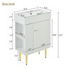 Phiestina 21.6" White Bathroom Vanity with Left Side Storage, Single Ceramic Sink, Modern Combo Cabinet - 2 of 4