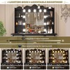 Fredees Vanity Desk: Large Mirror, Lights, Charging Station, 6 Drawers, Makeup Dressing Table with Storage Stool - 4 of 4