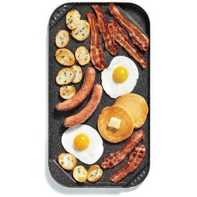 Black Aluminum Non-Stick Reversible Grill Griddle