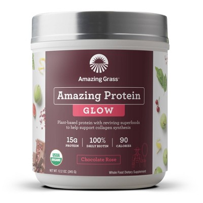 Amazing Grass Protein Glow Powder - Chocolate Rose - 12.2oz