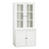 INFURNIC Decorative Storage Cabinets Freestanding Pantry with Glass Door Lattice Window and Ample Storage for Living Room, White, 36.25"*24.25"*75.25" - 2 of 4