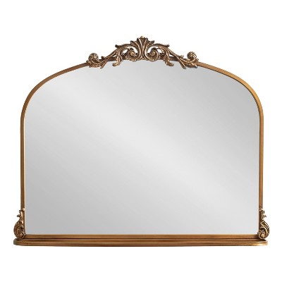Gold Baroque Arch Vanity Mirror with Shelf, 33 x 26