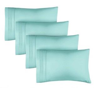 Ultra Soft Solid Pillowcases Set of 4 - Cozy & Breathable 4 Piece Pillow Covers - CGK Linens - 1 of 4
