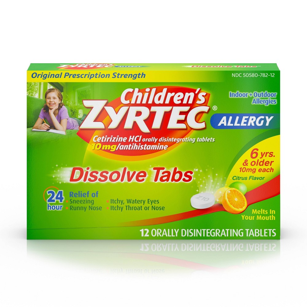 UPC 300450242136 product image for Children's Zyrtec 24 Hour Allergy Relief Dissolve Tabs - Citrus Flavor - Cetiriz | upcitemdb.com