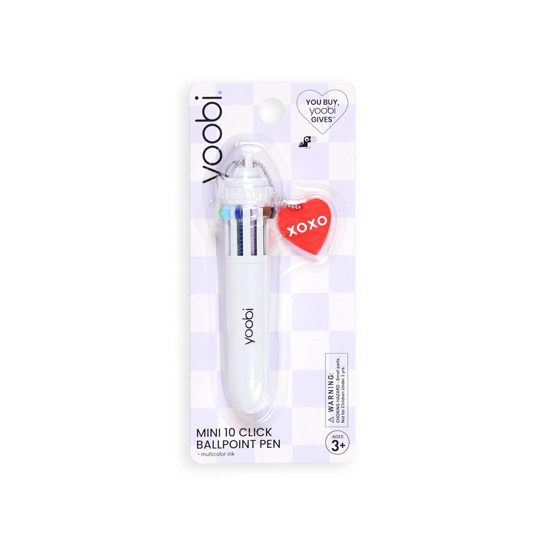 Yoobi Valentine's Day 10 Ink Click Mini Ballpoint Pen 0.7mm Colorful Valentine's Day Gift