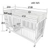 LAOTIES Large Rolling Pet Cage with Feeding Drawer And Storage Cabinet,Indoor Crate with Stainless Steel Bowls - 4 of 4