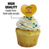 University at Albany Great Danes Heart Love Cupcake Picks Toppers Decoration Set of 6 - 3 of 4
