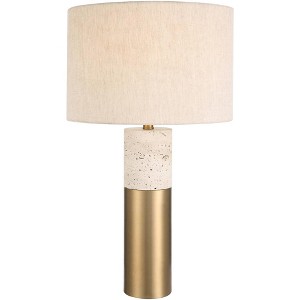 Uttermost Gravitas 27 1/2" Brushed Brass and Stone Table Lamp - 1 of 1