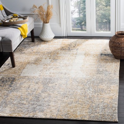 Hand-Knotted Light Blue Abstract Wool Area Rug, 8' x 10'