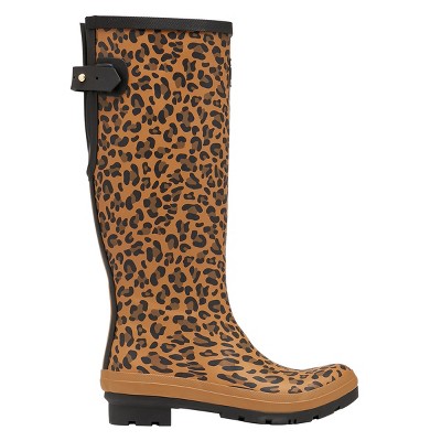 leopard print rain boots