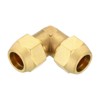Unique Bargains Brass HVAC Flare 90 Degree Elbow Pipe Adapter Connectors with Nuts - 3 of 4