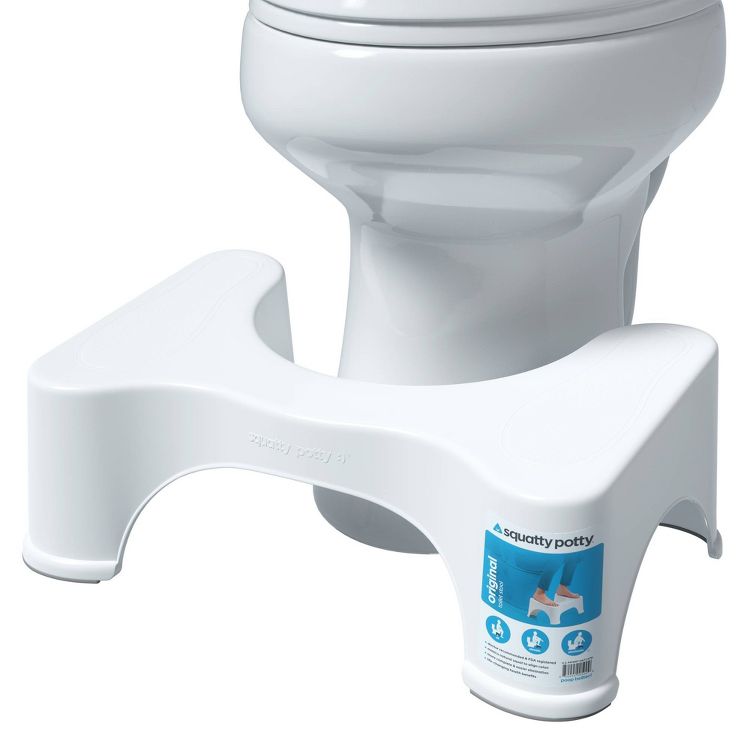 Squatty Potty 7" The Original Bathroom Toilet Stool White: Non-Slip Backing, 1 of 5