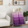 Tangkula 20-Drawer Rolling Storage Cart Art Craft Organizer Cart Mobile Utility Storage Cart with Removable Drawers & Lockable Wheels Purple - 2 of 4