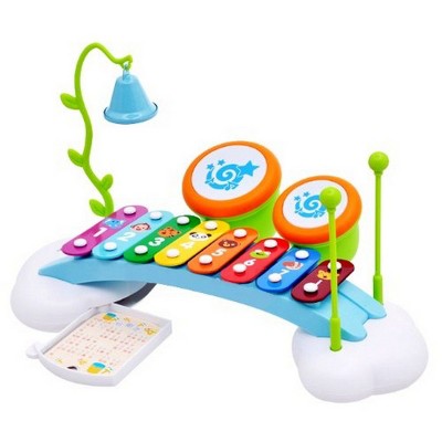 Insten 15" Toy Rainbow Xylophone Piano Bridge with Ringing Bell & Drums, Musical Instruments for Kids, Baby & Toddlers