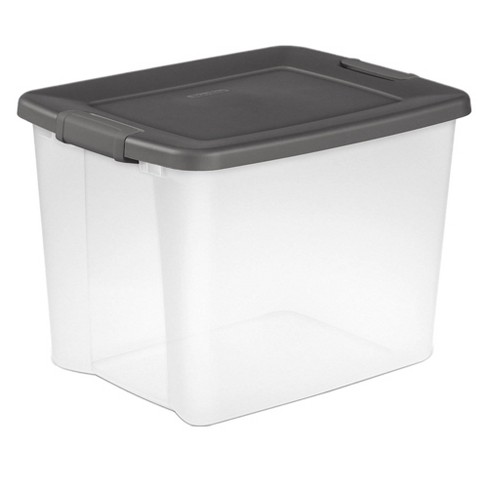 Sterilite 30 Qt Clear Plastic Storage Container Bin w/ Latch Lid, 18 Pack 