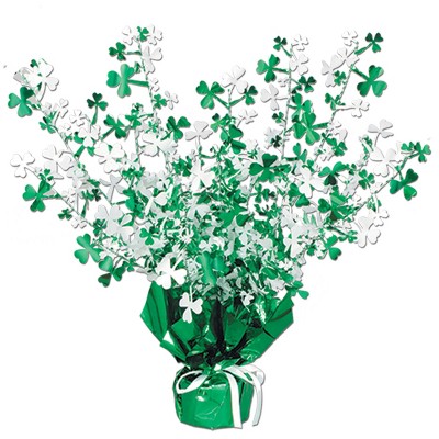 Beistle Shamrock Gleam 'N Burst Centerpiece, 15", (2/Pkg) Multicolored