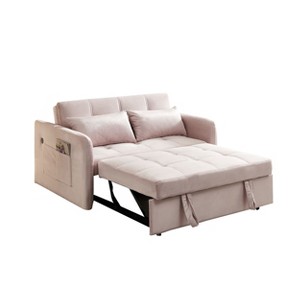 NicBex 55.5" Multifunctional Pull Out Sofa Bed Convertible Velvet Double Lounge Sofa with Side Pockets and USB Socket - 1 of 4
