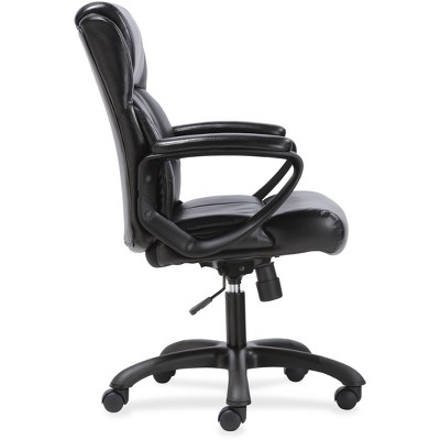 SofThread Luxe Black Leather Mid-Back Executive Swivel Chair