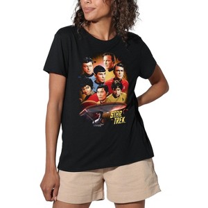 Women's Star Trek Heart Of The Enterprise Loose T-Shirt Black - 1 of 4