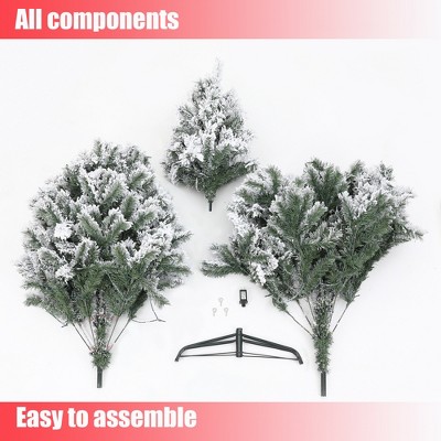 7-Foot White Flocked Spruce Artificial Christmas Tree with LED Lights