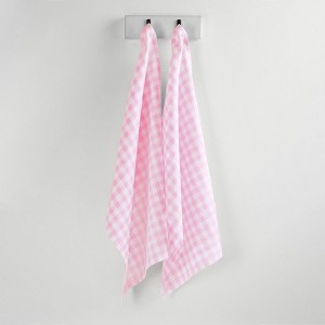 Solino Home Linen Gingham Check Kitchen Towels - 1 of 4