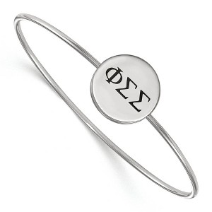 Black Bow Jewelry Sterling Silver Phi Sigma Sigma Greek Life Bangle Bracelet 7 Inch - 1 of 3