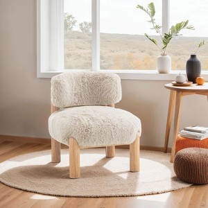 Okak Simple Cute Round Barrel Chairs with Curved Backrest,Contemporary Style Reading Leisure Accent Chair for Bedroom,Living Room - 1 of 4