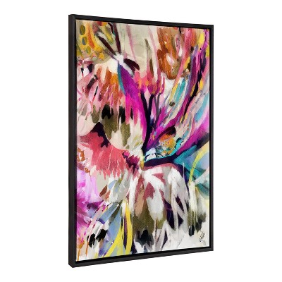 Sylvie Amaze Abstract Colorful Canvas Art in Black Frame, 28" x 38"