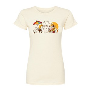 Women's - Peanuts - Girls Beach Day Fitted Graphic T-Shirt - 1 of 4