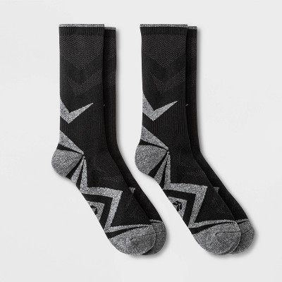 Men's Trekker Mountain Crew Socks 2pk - All in Motion™ Black 6-12