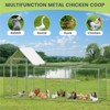 Outdoor Heavy Duty Walk-in Poultry Cage, Waterproof UV Protection Cover, Lockable Door with Peaked Roof, Farm Chicken Coop with Run for Hens, Ducks - 4 of 4