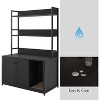 Large Modern Cat Litter Box Furniture Hidden Litter Box Furniture with Shelves & 2 Doors, Wooden Cat Washroom Cabinet with - 4 of 4