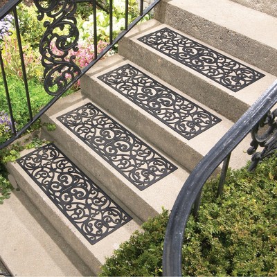 Black Rubber Butterfly Stair Traction Treads Set of 4