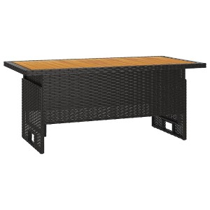 vidaXL Patio Table Outdoor Garden Dining Table Solid Wood Acacia and Poly Rattan - 1 of 4