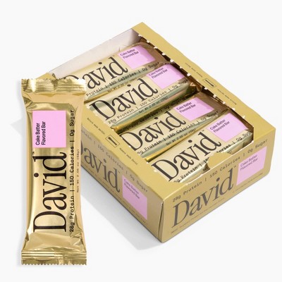 David Protein Protein Bars with 28g Protein - Cake Batter Flavor - 12ct