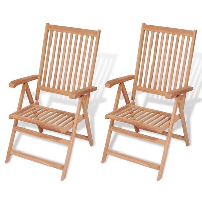 VidaXLReclining Patio Chairs 2 pcs Solid Teak Wood