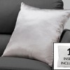 DSVIMOY Support Pillow Decorative Throw Pillow with Satin Finish for Sofa or Bed Use, Silver, 17"*17"*2" - 2 of 4