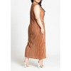 ELOQUII Women's Plus Size Plisse Short Sleeve Midi Dress - 3 of 4