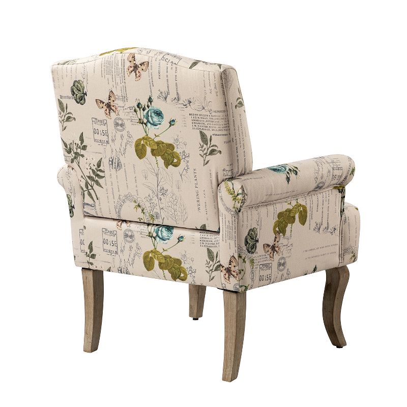 Set of 2 Auguste Wooden Upholstered Armchair with Pattern Design  | ARTFUL LIVING DESIGN, 4 of 11