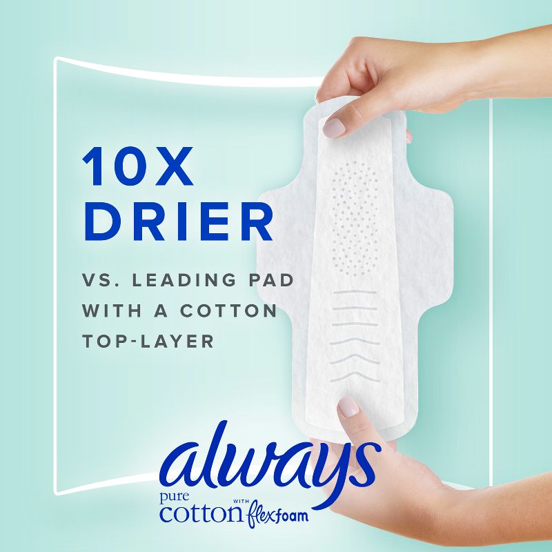 Always Pure Cotton Heavy Unscented Maxi Pads - Size 2, 5 of 10
