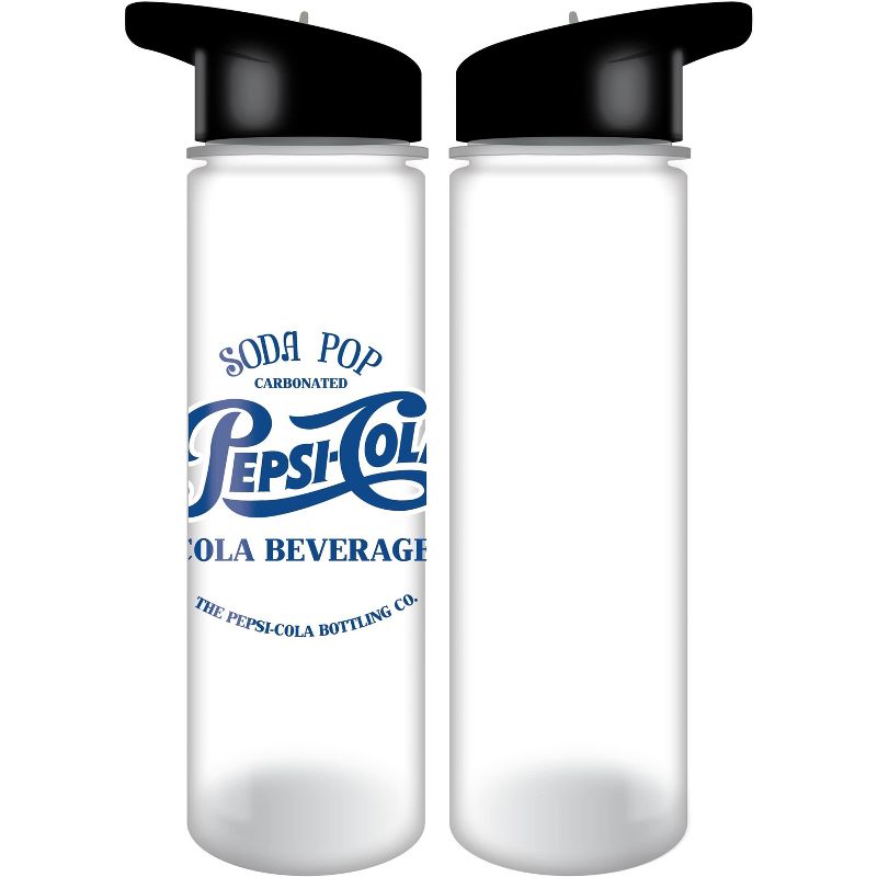 Nostalgia Pepsi 24-Ounce Single Wall Plastic Water Bottle With Black Lid, 1 of 2