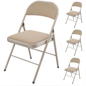 SUGIFT 4 Pack Metal Padded Folding Chairs with Comfortable Cushion Adult Foidable Chair for Home and Office - 1 of 4