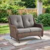 Buenhomino Patio Loveseat Rattan Glider Sofa with Curved Armrest Thicking Back & Seat Cushions for Garden Balcony Backyard - 2 of 4