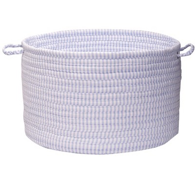 Colonial Mills Solid Ticking Storage Basket, 14 by 10-Inch, Blue